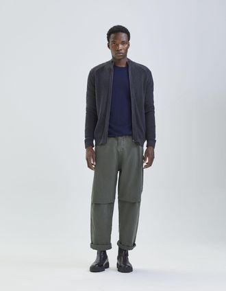 Ikks Mens High Neck Zipped Cardigan - Black - Size X-Large