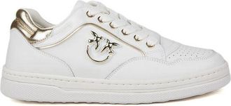 Pinko Womens Sneakers White-Light Gold Footwear - Sports White/light