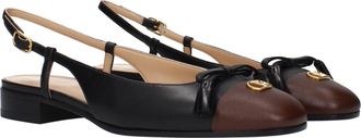 Valentino Garavani Womens Black Leather Ballet Flats
