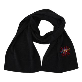 Dolce & Gabbana Winter Scarves, female, Black, ONE SIZE, Black Sacred Heart DGLovesLondon Wrap Scarf