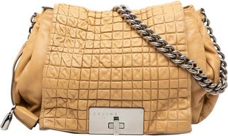 Celine Pre-owned Celine Lambskin Watch Me Gauffre Flap Shoulder Bag Ladies WC-GM-0058