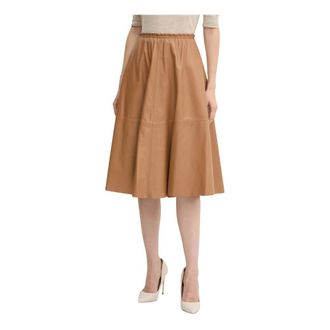 Forte_Forte Falda Midi Acampanada - Skirts - Mujer - Marr&oacute;n - XS