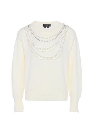 Faina Gebreide trui Dames wolwit