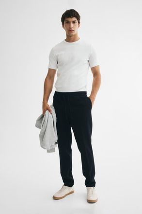 H&M Slim-fit Dressy Joggers in Dark Blue at Nordstrom, Size Xx-Large