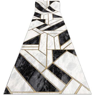 RugsX Rugsx - Alfombra De Pasillo Emerald Exclusivo 1015 Glamour, Elegante M&aacute;rmol, Geom&eacute;trico Negro / Oro 80 Cm Black 80x170 Cm
