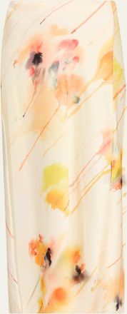 Jason Wu Washed Satin Floral-Print Midi Skirt