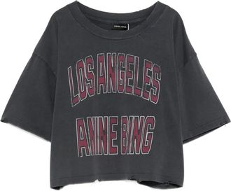 Anine Bing T-shirt Johnny con logo - Grigio