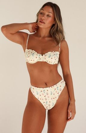 Dippin' Daisy's Swimwear Seashore High Waist Cheeky Bikini Bottom in Printemps at Nordstrom, Size X-Large