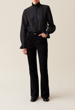 Claudie Pierlot Chemise fluide col volant&eacute; rayures