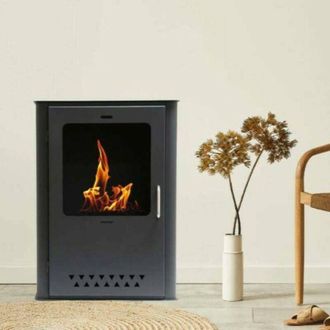 Dmora Estufa de bioetanol Altidona, Chimenea de bioetanol, Estufa ecol&oacute;gica, Calefactor sin chimenea, Made in Italy, 50x30 h68 cm, Gris - Dmora