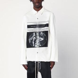 Rick Owens Camicia bianca in cotone con stampa