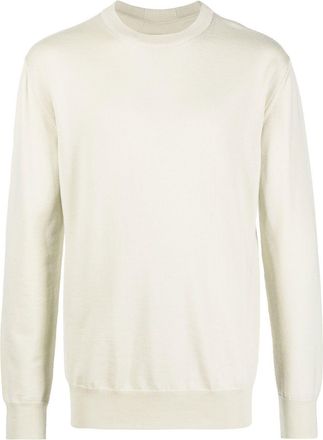 Jil Sander crew-neck merino wool jumper - men - Wool - 46 - Neutrals