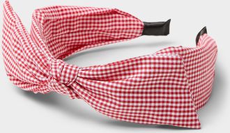 Simons Womens Gingham check bow headband
