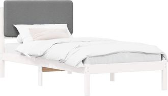 vidaXL Estructura De Cama Con Cabecera Tapizada Gris Claro 75 X 190 Cm Vidaxl