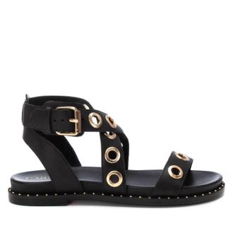 Xti Womens Gladiator Sandal With Eyelet Detail In Black
