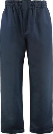 Bottega Veneta Elastische Broeken met Wijde Pijpen - Heren - Wijde Broeken - Blauw - XL - Katoen - Broeken