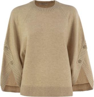 Max Mara Womens Oversized Wool And Cashmere Sweater - Tan - Size Large