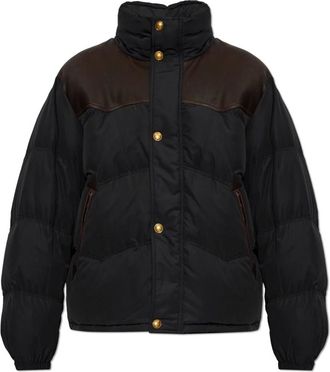 Versace Donsjack met opstaande kraag - Heren - Jassen - Zwart - Maat: XL Katoen