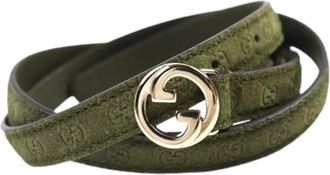 Gucci Pre-owned Vintage Riem - Dames - Vintage Accessoires - Groen - ONE Size - Leer - Vintage