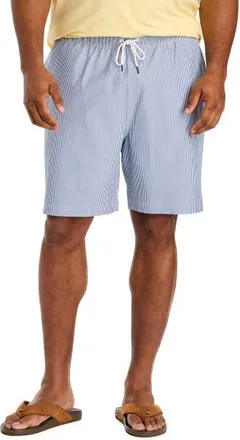 Nautica Big & Tall Seersucker Swim Trunks in Windsurf Blue at Nordstrom, Size 5X Big