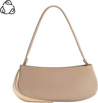 Melie Bianco Womens Sade Recycled Vegan Leather Shoulder Bag In Nude