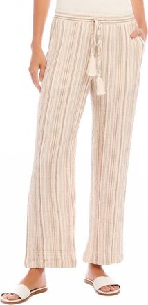 Karen Kane Drawstring Ankle Straight- Leg Pants In Metallic Stripe