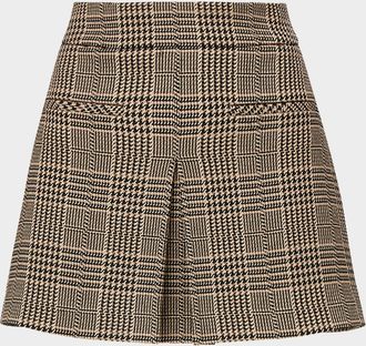 Veronica Beard Pavaline Houndstooth Mini Skirt