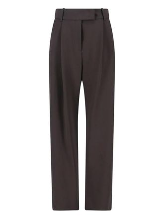 Giorgio Armani pleated pocketed tailored trousers - Brown