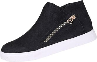 Generic Black Ladies Leisure Boots Round Toe Side Zipper Flat for Outdoor Activities Winter Ready