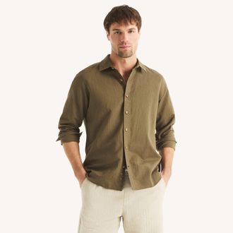 Nautica Mens Linen Shirt