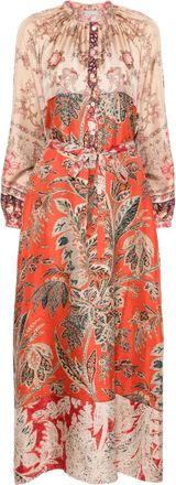 Pierre-Louis Mascia Abito lungo Aloe in seta - Arancione