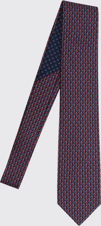 Ferragamo Cravatta in seta con stampa monogram Gancini all-over