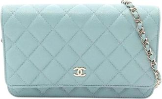 Chanel Pre-owned Matelasse Grained Calf Shoulder Bag - Dames - Vintage Schoudertas - Blauw - ONE Size - Leer - Vintage