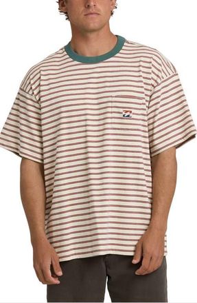 Billabong Baxter Oversize Stripe Pocket T-Shirt in Oatmeal at Nordstrom, Size X-Large