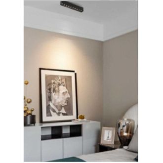 Trade Shop Trade Shop Traesio - Trade Shop - Faretto Orientabile Binario 12w 6 Led Bianco Nero Luce 6500k 4000k 3000k Pst-27 - Negro