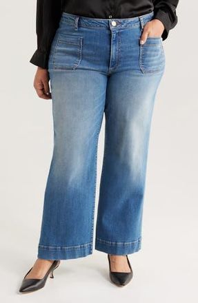 Kut from the Kloth Meg Patch Pocket High Waist Wide Leg Jeans in Restraint at Nordstrom Rack, Size 24W