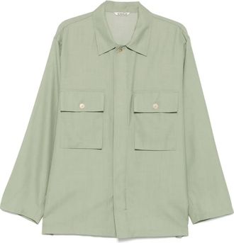 Auralee Camicia in lana - Verde
