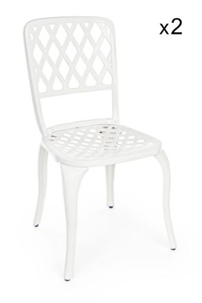 Konte Design Lote de 2 sillas de aluminio blanco