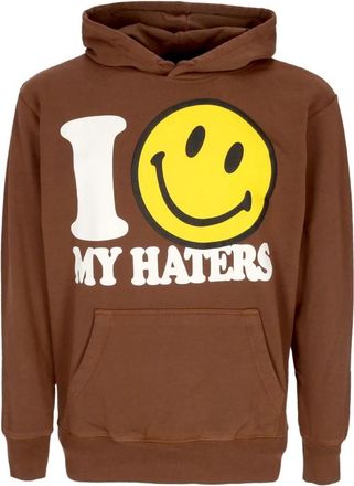 Market Smiley Hater Hoodie Lichtgewicht Sweatshirt - Heren - Hoodies - Bruin - XL - Katoen - Hoodies & sweatvesten