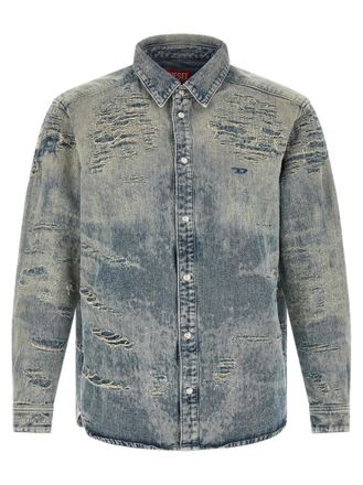 Diesel Blue Regular Distressed Shirt
