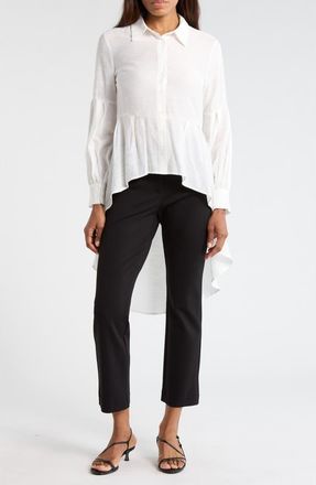 Patrizia Luca Button-Down High-Low Top in White at Nordstrom Rack, Size X-Small