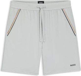 BOSS Stretch-cotton pyjama shorts with signature-stripe tape