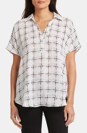 NYDJ Becky Split Neck Woven Top in Skylight at Nordstrom Rack, Size Xx-Small