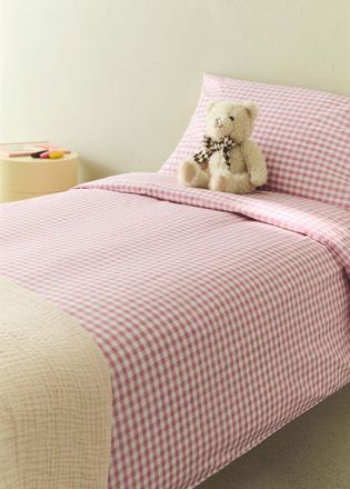 Mango Copripiumino cotone quadri Vichy letto 90 cm rosa - Home - Letto 90 cm - MANGO HOME