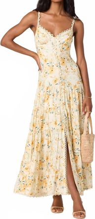 Astr Tazia Floral Dress In Yellow Cream