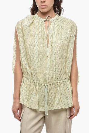 Stella McCartney Blusa PAOLA in Misto Seta con Dettagli Lurex Stella McCartney