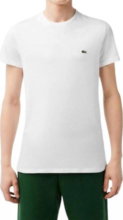 Lacoste Short Sleeve Crew Neck Pima Cotton Jersey T-Shirt In White