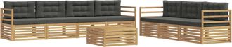 vidaXL Conjunto De Sof&aacute;s De Exterior 8 Uds. Blanco Y Antracita Vidaxl