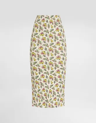Dolce & Gabbana Small Floral-print Skirt - Woman Skirts Multicolor 40