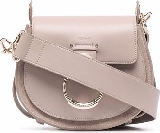 Chlo&eacute; small Tess crossbody bag - women - Calf Leather/Calf Leather/Linen/Flax - OS - Grey